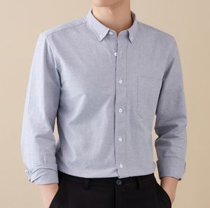 Camisa informal Oxford antiarrugas de algodón 100% para hombre, camisa informal a rayas de Color sólido de alta calidad, recién llegado, superventas, soporte XL individual - Product Image 1