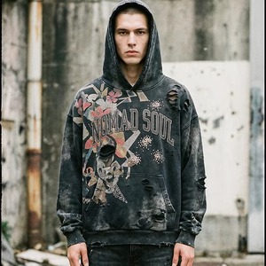 Sweat à capuche de haute qualité 100% coton pour homme, coupe ample, imprimé automne, manches longues, broderie de strass, dernière mode, logo personnalisé - Product Image 1