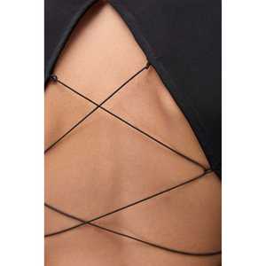 Blusa Casual Chic sin Espalda con Estampado Floral, Cuello con Volantes, Logotipo Frontal, Moderna, Ajustada, de Algodón y Chifón, Talla XL para Primavera, Verano y Otoño - Product Image 5