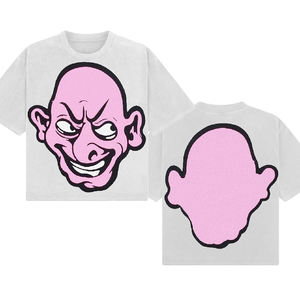 T-shirt graphique surdimensionné délavé à l'acide pour hommes 100% coton Boxy Fit Distressed Vintage Style Crop Top Available Plus Blank - Product Image 3