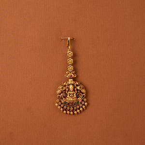 Bijoux de front Tikka antiques faits à la main placage à l'or mat pour les cadeaux de mariage directement exportés Inde leader - Product Image 2