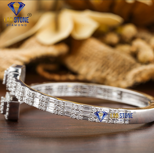 4.75 CT Baguette et Diamant Rond Taille Brillant Bracelet en Or Blanc HPHT/CVD Bijoux - Product Image 4