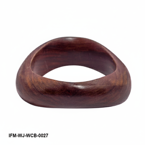 Brazalete de Madera Asimétrico Hecho a Mano, Pulido Natural, Brazalete de Madera Dura, Joyería Boho Chic para Mujer - Product Image 1