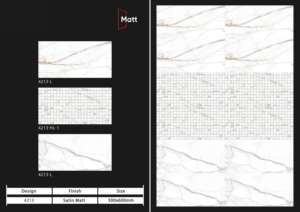 Carreaux muraux en céramique 300x600mm pour salle de bain et cuisine, finition brillante ou mate, surface sculptée effet sucre, design mural intérieur luxueux. - Product Image 3