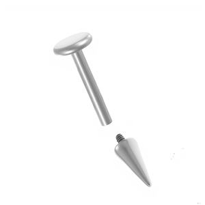 Joyería de perforación con punta de titanio en color acero, accesorio de pasador de cono duradero para perforación corporal, Varios tamaños disponibles - Product Image 4
