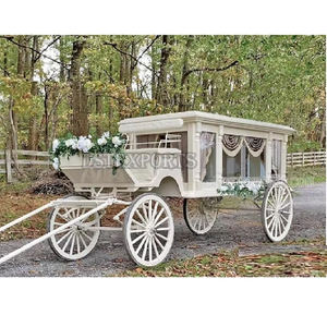 Victoria White Funeral Horse Carriage Antiguo White Funeral Horse Drawn Carriage Estilo abierto White Funeral Horse Carriage - Product Image 3