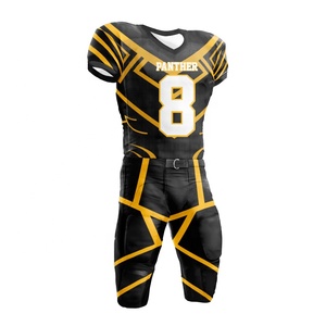 Maillots de football américains vierges personnalisés, logo imprimé par sublimation, uniformes de football à manches courtes - Product Image 5