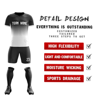 Uniformes de Fútbol para Hombre de Alta Calidad al por Mayor, 100% Poliéster, Nombre del Equipo Personalizado, Manga Corta, Elástico en Cuatro Direcciones, Transpirable