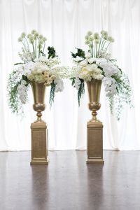 Jarrones y Columnas de Metal Dorado de Alta Calidad para Centros de Mesa de Boda, Precio al por Mayor, Nuevo Jarrón de Piso - Product Image 4