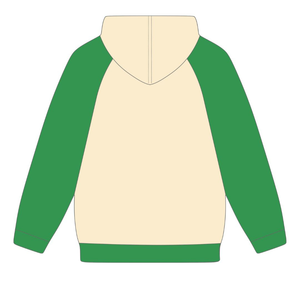 Sudadera con Capucha de Manga Raglán con Estampado Personalizado para Invierno, Insignia Frontal, Color Marfil/Rosa/Verde, Felpa, Informal, para Hermandad Universitaria - Product Image 6