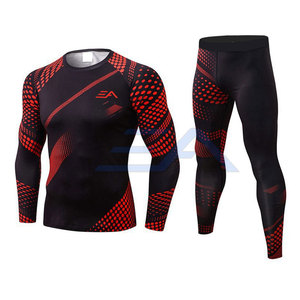 Trajes de Compresión de Otoño de Alta Calidad para Hombre, Transpirables, Ecológicos, de Secado Rápido, Spandex/Poliéster, Colores y Logotipos Personalizables - Product Image 1