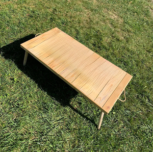 Ecoichic Table de jardin en bois de teck naturel Bagages pliables frêne expert région verte chaîne à la main service de papier chaud minimal - Product Image 4