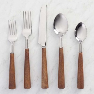 Cubiertos de plata de acero inoxidable respetuosos con el medio ambiente, mango de diseño impresionante, gran oferta, tenedor y cuchara - Product Image 4