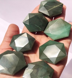 Cabochon en pierre de cristal naturel tetraèdre poli pierre semi-précieuse en forme d'hexagone pour guérir multi-pierres fabriquées - Product Image 6