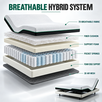 Matelas intelligent de luxe avec fonction de massage par air et chauffage, lit électrique réglable, matelas en mousse à mémoire de forme, système de sommeil