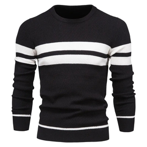 Pull en cachemire chaud d'hiver pour homme, doux, respirant, texture tricotée, anti-froissement, logo frontal - Product Image 2