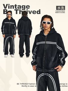 Conjunto de Sudadera con Capucha Deportiva Casual Forrada de Polar para Otoño e Invierno 2026, Chaqueta de Punto Cálida con Cremallera para Hombre - Product Image 5