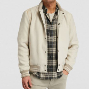 Veste universitaire pour homme, élégante, de haute qualité, en laine et en tissu, veste d'extérieur matelassée en duvet durable pour l'hiver, décontractée et veste universitaire - Product Image 3