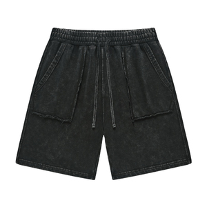Vente en gros en ligne Short décontracté en éponge française pour hommes Short en coton avec cordon de serrage Short pour hommes Lavage à l'acide Short d'été pour hommes 2025 - Product Image 1