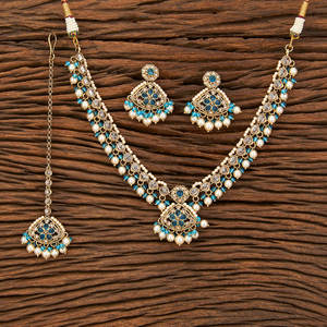Exclusif fait à la main Antique Mehndi Plaqué Classique Reverse Ad Stone Collier Set Exportateur en Inde - Product Image 4