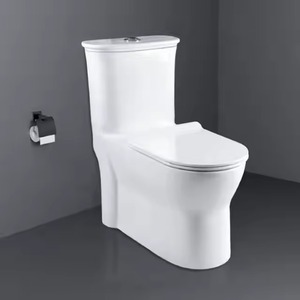 Inodoro de cerámica de 1 pieza de alta calidad, inodoro, diseño moderno, sifón, inodoro, hoteles, baño, P-Trap, patrones de drenaje - Product Image 3