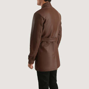 Chaqueta de invierno para hombre de diseño superior con cuello levantado manga completa 100% cuero de alta calidad personalizable precio razonable - Product Image 5