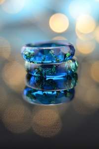 Anillo Hexagonal de Resina y Madera Elegante, Joyería Artesanal con Acabado Epoxi, Diseño Moderno y Lujoso, Color y Talla Personalizables, Regalo para Días Festivos - Product Image 2