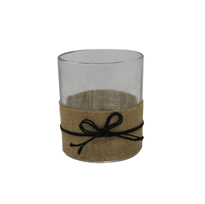 Décoration de table verre/paille votive couleur noire bougie pot et support pour la maison et la décoration de noël personnalisé en vrac - Product Image 3