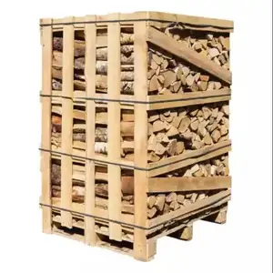 فرن الحطب الجاف من خشب الزان/البلوط, يُجفف الحطب في أكياس من خشب البلوط الحطب في منصات الحطب بطول 25 سنتيمتر و 33 سنتيمتر
