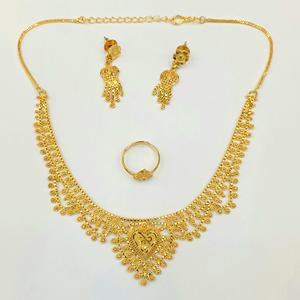 24 Kt Gold Plated Indo-African Classic JEWELLERY SETS Brass Copper for Wedding Parties Engagements Handcrafted Calcatta Design - Product Image 5