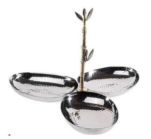 Ensemble de 3 bols de service uniques pour la maison, l'hôtel et le restaurant, bols de service et de présentation, finition argentée, bols de service en métal de forme ronde - Product Image 3