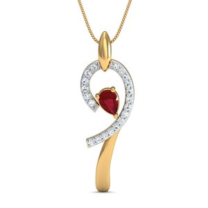 Boho Brass Swirl Garnet Pendant Minimalist 18k Gold Plated Dainty Wholesale Necklace For Women - Product Image 1