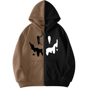 แจ็กเก็ตมีฮู้ดแบบซิปสำหรับผู้ชายคอตตอนมีฮู้ด100% สกรีนพิมพ์โลโก้ตามสั่ง - Product Image 1