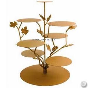 Attractive Look Silver Color Shiny Polished And Gold Plated Floral Designer High Standard Quality Metal <b>3</b> <b>Tier</b> <b>Cake</b> <b>Stand</b> Supply - Product Image 3