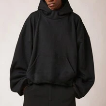 เสื้อฮู้ดดี้ทรงใหญ่โอเวอร์ไซส์ ผ้าฟลีซคอตตอน 100% พิมพ์โลโก้ตามสั่ง เสื้อฮู้ดดี้ผู้ชาย สวมใส่สบาย ระบายอากาศได้ดี - Product Image 3