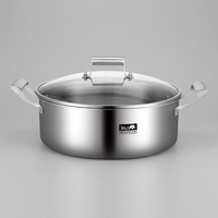Marmite à soupe simple en acier inoxydable 3 plis One Piece pour Shabu Shabu, usage domestique et professionnel