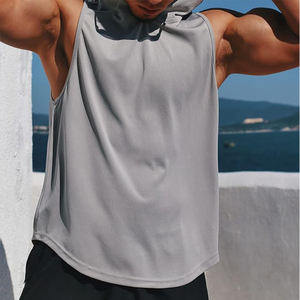เสื้อกล้ามออกกำลังกายผู้ชายแบบแห้งเร็วสำหรับฤดูร้อน ผลิตตามสั่ง ระบายอากาศได้ดี เหมาะสำหรับฟิตเนสและกีฬา สไตล์ลำลอง ถักทอ พิมพ์ลายแบบซับลิเมชั่น - Product Image 2
