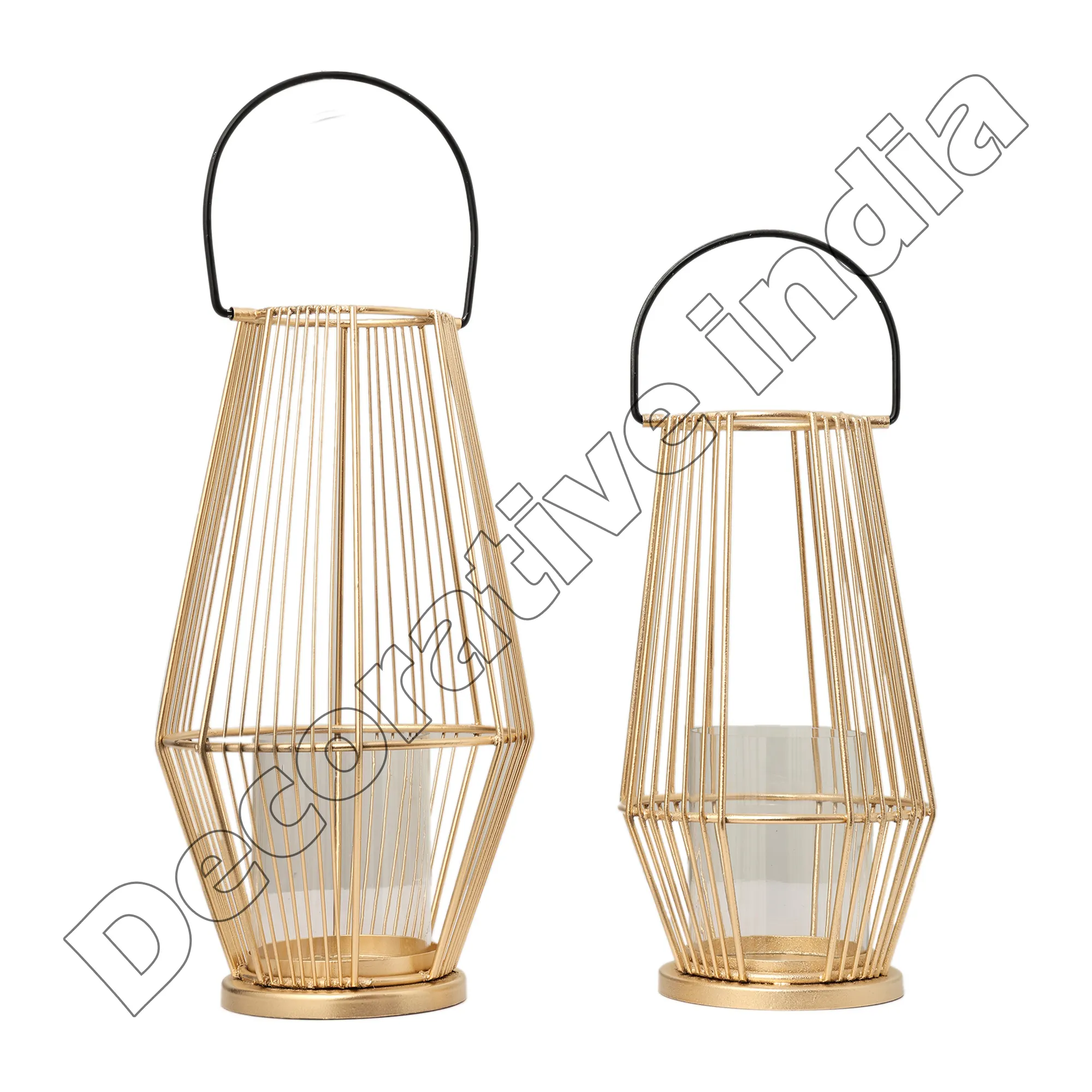 Nordic Design Elegant Finish Luxury Wedding Table Centerpiece Metal Lantern for Home Decor and Party Decor from India