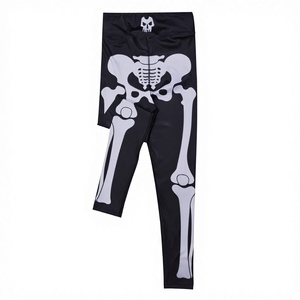 Moda alta cintura Halloween esqueleto impreso Activewear Leggings transpirable Fitness entrenamiento venta al por mayor ofertas a granel - Product Image 1