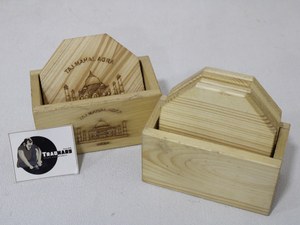 Customised Blank Wood Coasters Set Coaster Blank <b>Wooden</b> <b>Table</b> <b>Mats</b> Custom Engraved Coaster Set From Tradnary Pvt Ltd - Product Image 2