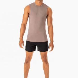 Débardeurs de compression pour hommes en polyester et élasthanne personnalisés, débardeurs de musculation simples, débardeurs de fitness souples et extensibles - Product Image 5