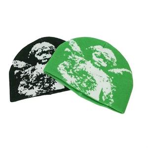 Customized New Design 100% Cotton Beanie Hats with 3D Embroidery & Bows Soft Jacquard Fabric Best Sale Daily Use - Product Image 4