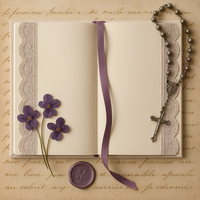 LABON Velvet Bow Cross Charm et Floral Print Victorian Lace Prayer Journal A5 Fabric Notebook for Gothic Gift Spiritual Writing