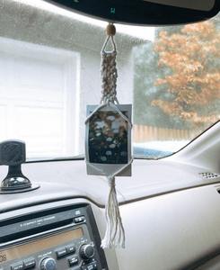 Colgante de pared de macramé bohemio, fotos colgador de tejido a mano, regalo de aniversario para sala de estar y dormitorio - Product Image 6