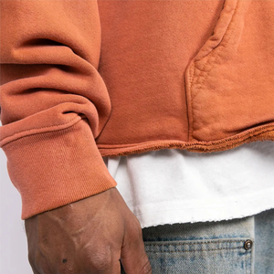 Sudadera con Capucha Lisa Naranja de Invierno con Bolsillo Delantero, 100% Algodón Felpa, Sudadera Informal para Hombre y Mujer, Ropa Urbana - Product Image 3