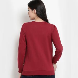 Ensemble de sweatshirt à col rond pour femmes de haute qualité avec décoration d'insigne avant - Product Image 5