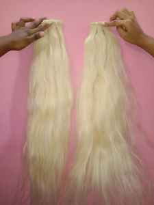 Cheveux blonds naturels 100% avec cuticules alignées et pas de perte ou d'emmêlement des faisceaux de trame MACHINE - Product Image 4