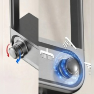 Système de douche en laiton noir mat en acier inoxydable Moderne Thermostatique Affichage numérique 5 fonctions Grossiste Fabricant Fournisseur - Product Image 2