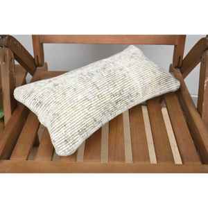 <b>Beige</b> Wool Kantha Patchwork Pillow 8x16 Inch Rustic Vintage Embroidered <b>Throw</b> Pillow Portable Christmas Car Decor Premium Style - Product Image 5