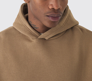 Venta al por mayor ropa de calle de invierno 100% algodón polar tela hombres sudaderas con capucha hechas a medida ligero transpirable hombro caído de gran tamaño - Product Image 5